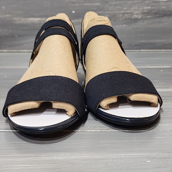 LifeStride‎ Womens Yolo Wedge Sandals Heels Soft System Navy Blue Size 7 Wide - Picture 7 of 13
